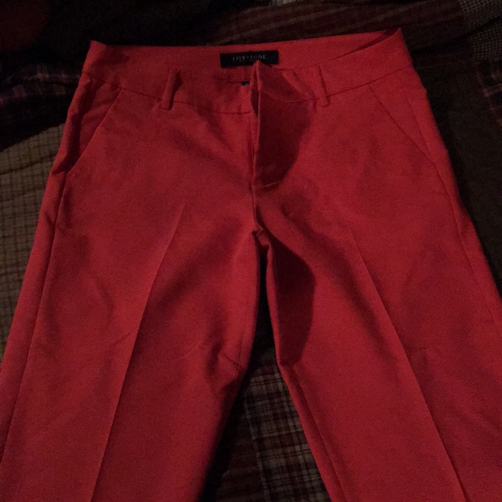 Liverpool coral cropped dress pants